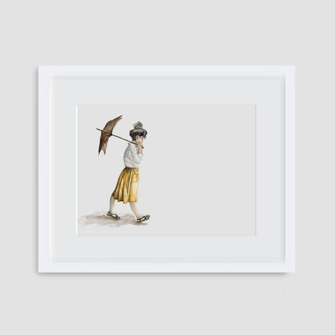 "GIRL WITH UMBRELLA" ARCHIVAL GICLEE PRINT